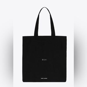 Saint Laurent Black Canvas Sex Madonna Tote and Poster